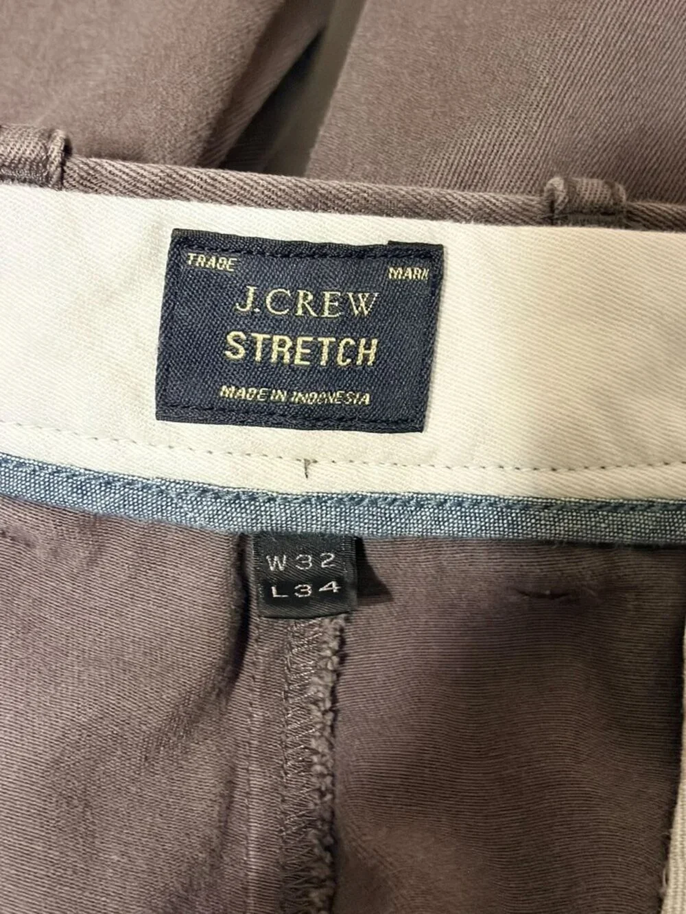 Men's J. Crew Gray Stretch Chinos Khakis 32